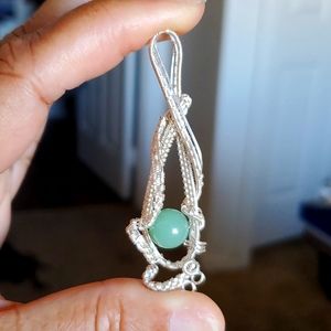 Aventurin hand wire wrapped pendant
